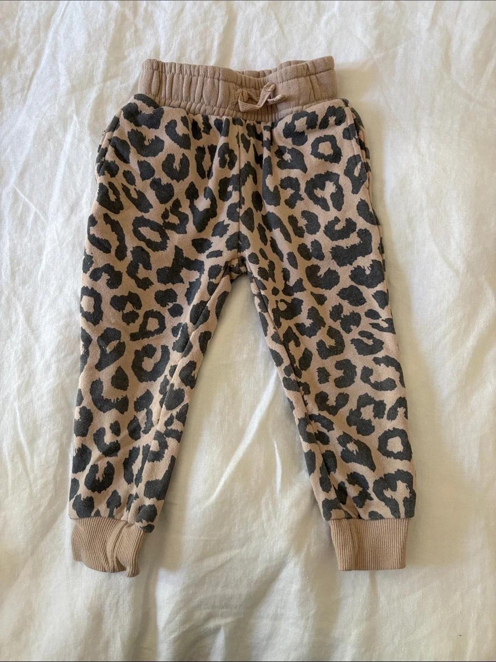 Grayson Mini Leopard Print Two-Piece Sweatshirt & Jogger Set - Tan & Black